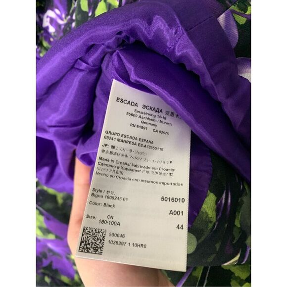 Escada Bigna full zip jacket floral purple women's size 44 NEW NWT - Picture 8 of 9